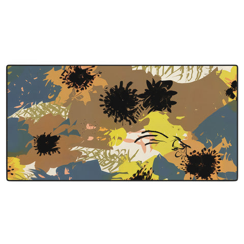 83 Oranges Yellow Ochre Florals Desk Mat