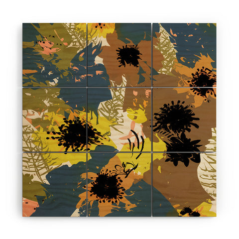 83 Oranges Yellow Ochre Florals Wood Wall Mural