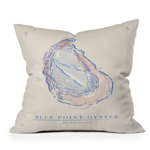 ad Oyster Blue Outdoor Throw Pillow