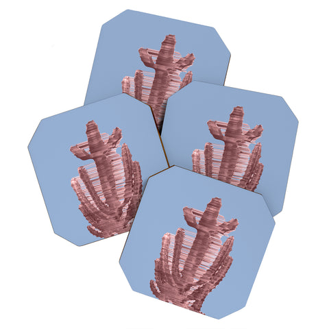 Adam Priester Rose Quartz Cactus Coaster Set
