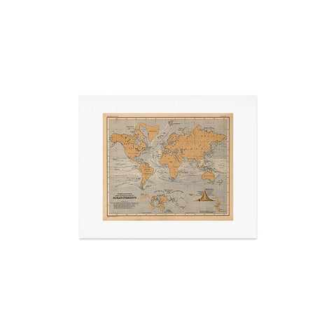 Adam Shaw World Map with Ocean Currents Art Print