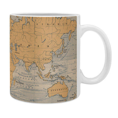 Adam Shaw World Map with Ocean Currents Coffee Mug
