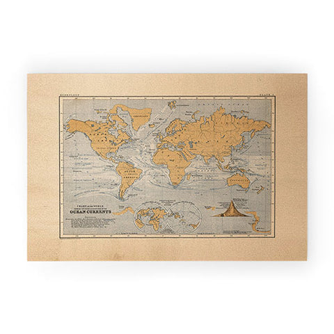 Adam Shaw World Map with Ocean Currents Welcome Mat