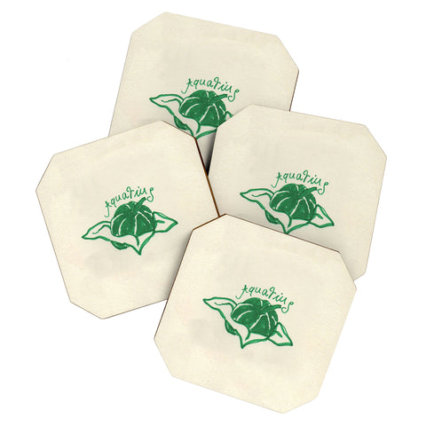 adrianne aquarius tomato Coaster Set