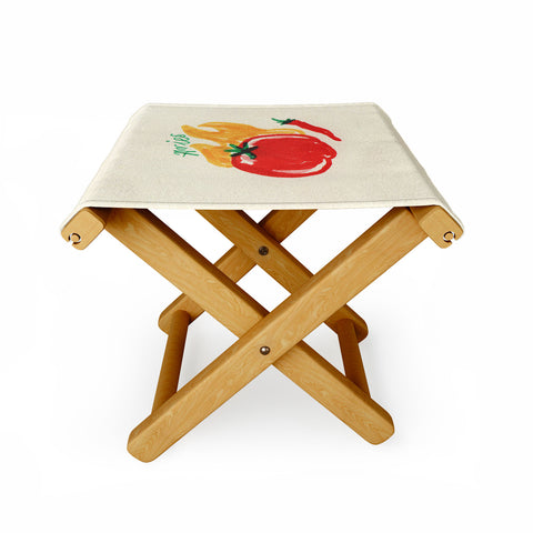 adrianne aries tomato Folding Stool