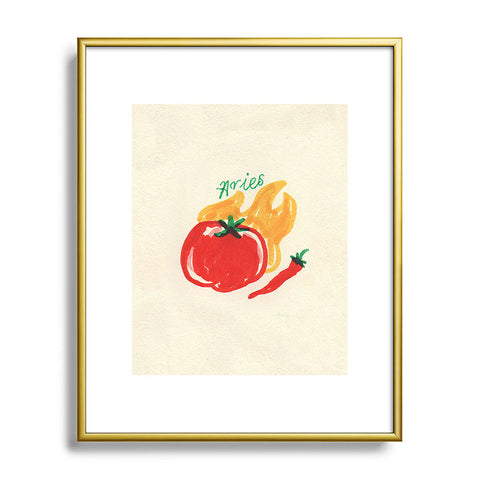 adrianne aries tomato Metal Framed Art Print