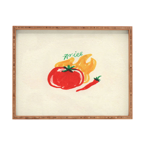 adrianne aries tomato Rectangular Tray