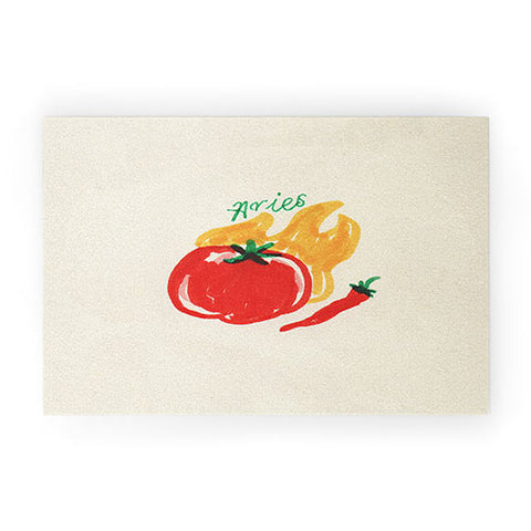 adrianne aries tomato Welcome Mat