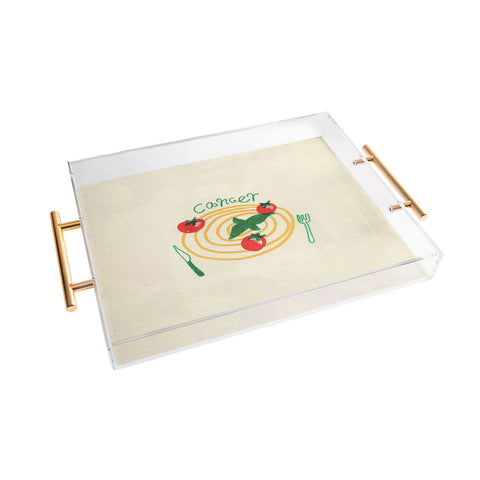 adrianne cancer tomato Acrylic Tray