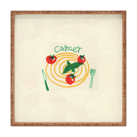 adrianne cancer tomato Square Tray