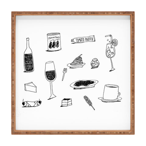 adrianne dinner dessert Square Tray