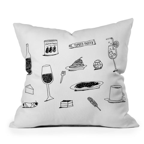 adrianne dinner dessert Throw Pillow