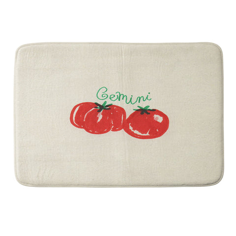 adrianne gemini tomato Memory Foam Bath Mat