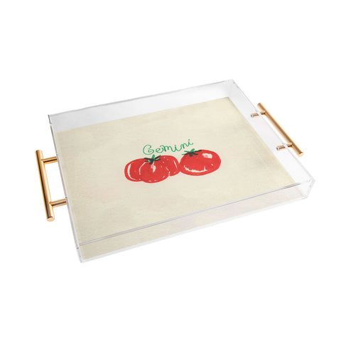 adrianne gemini tomato Acrylic Tray