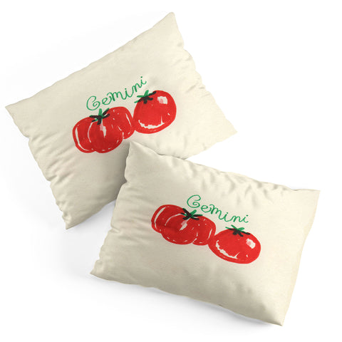 adrianne gemini tomato Pillow Shams
