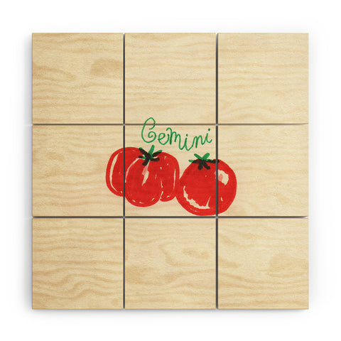 adrianne gemini tomato Wood Wall Mural