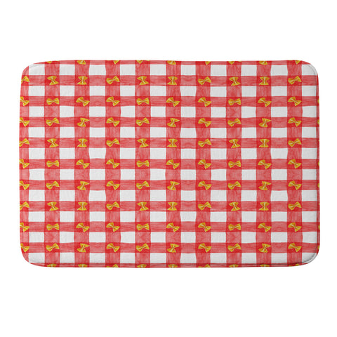 adrianne Gingham Pasta Memory Foam Bath Mat