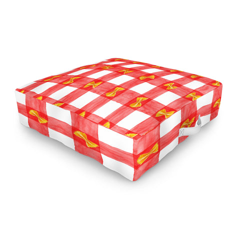 adrianne Gingham Pasta Outdoor Floor Cushion