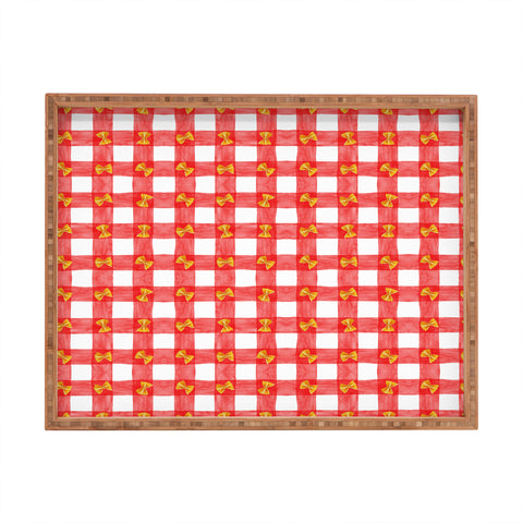 adrianne Gingham Pasta Rectangular Tray