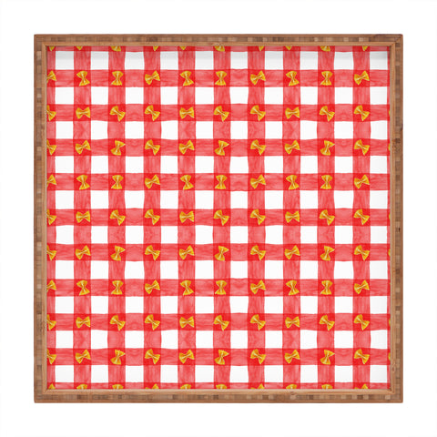 adrianne Gingham Pasta Square Tray