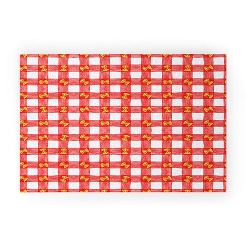 adrianne Gingham Pasta Welcome Mat