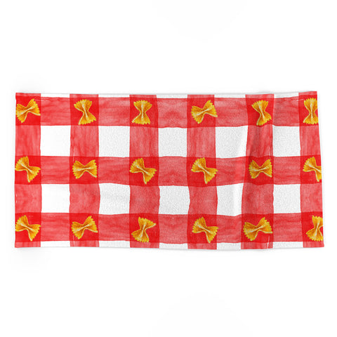adrianne Gingham Pasta Beach Towel