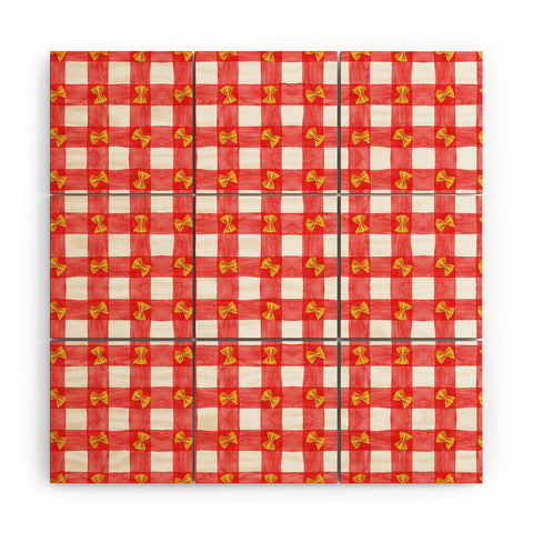 adrianne Gingham Pasta Wood Wall Mural