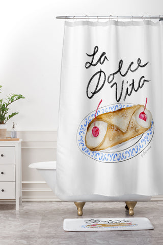 adrianne La Dolce Vita Shower Curtain And Mat