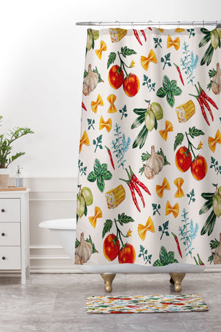 adrianne La Festa Pattern Shower Curtain And Mat