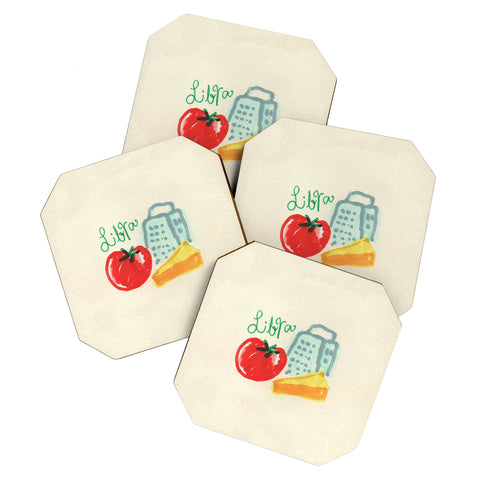 adrianne libra tomato Coaster Set