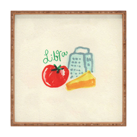 adrianne libra tomato Square Tray