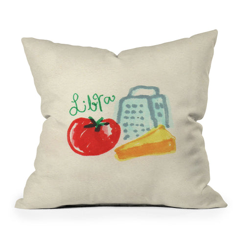 adrianne libra tomato Throw Pillow