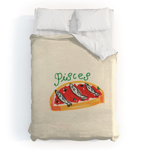 adrianne pisces tomato Duvet Cover