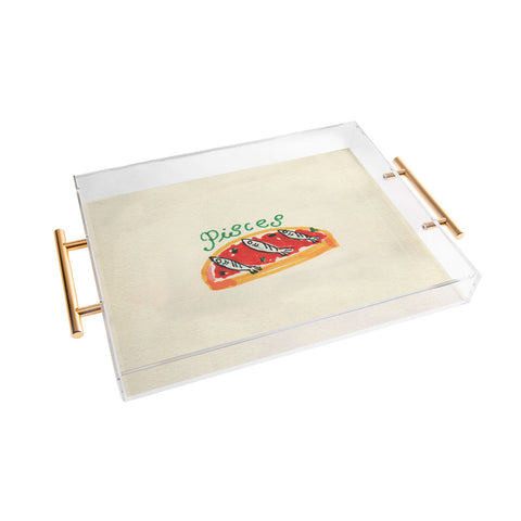 adrianne pisces tomato Acrylic Tray