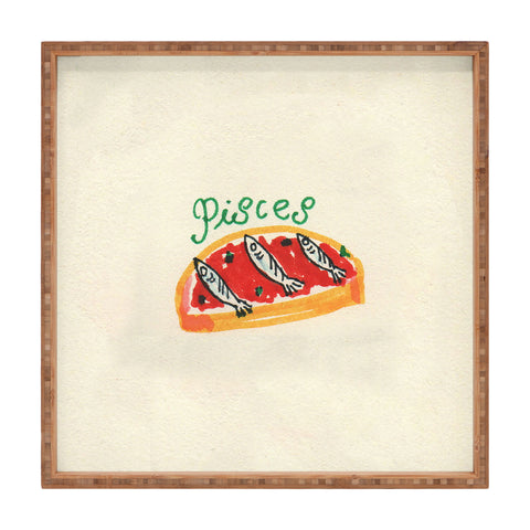 adrianne pisces tomato Square Tray
