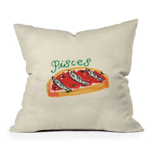 adrianne pisces tomato Throw Pillow