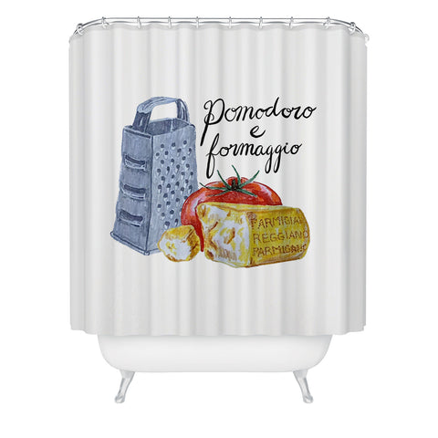 adrianne Pomodoro e Formaggio Shower Curtain
