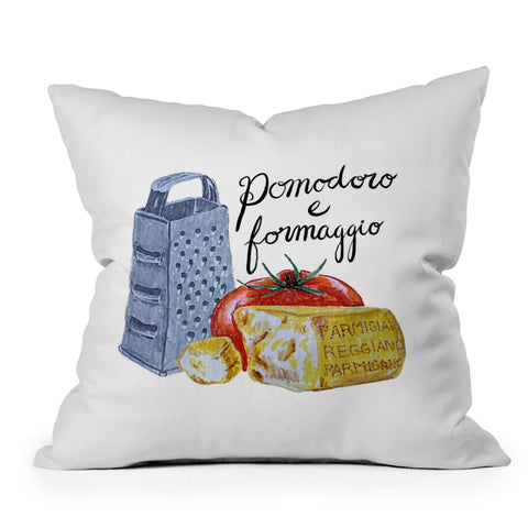 adrianne Pomodoro e Formaggio Throw Pillow