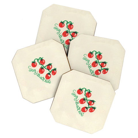 adrianne sagittarius tomato Coaster Set