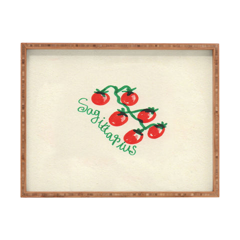 adrianne sagittarius tomato Rectangular Tray