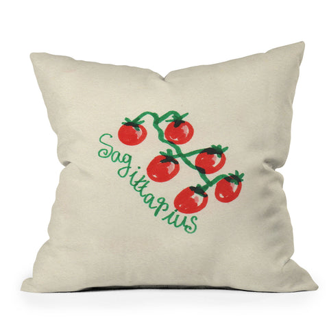 adrianne sagittarius tomato Outdoor Throw Pillow
