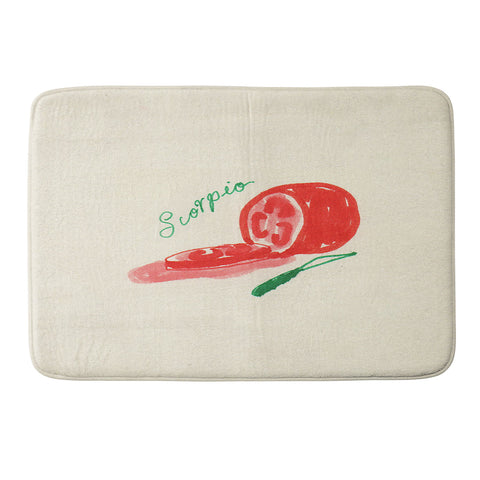 adrianne scorpio tomato Memory Foam Bath Mat