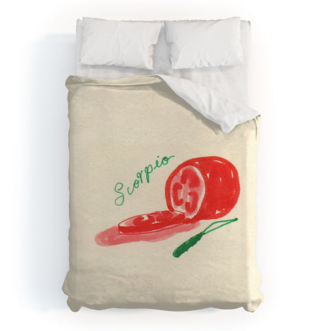 adrianne scorpio tomato Duvet Cover