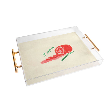 adrianne scorpio tomato Acrylic Tray