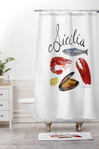adrianne Sicilia Shower Curtain And Mat