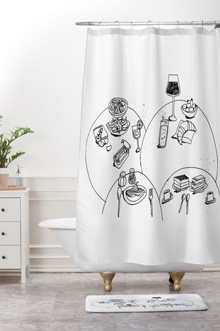 adrianne tapas Shower Curtain And Mat