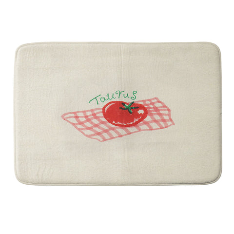 adrianne taurus tomato Memory Foam Bath Mat