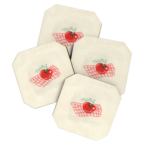 adrianne taurus tomato Coaster Set