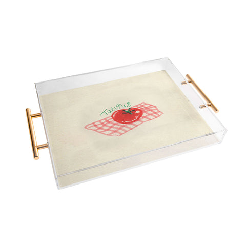 adrianne taurus tomato Acrylic Tray