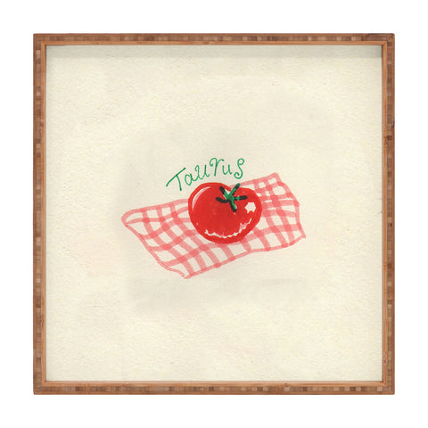 adrianne taurus tomato Square Tray